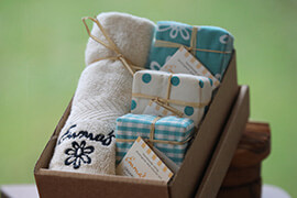 Organic Shea Butter Gift Box with flannel